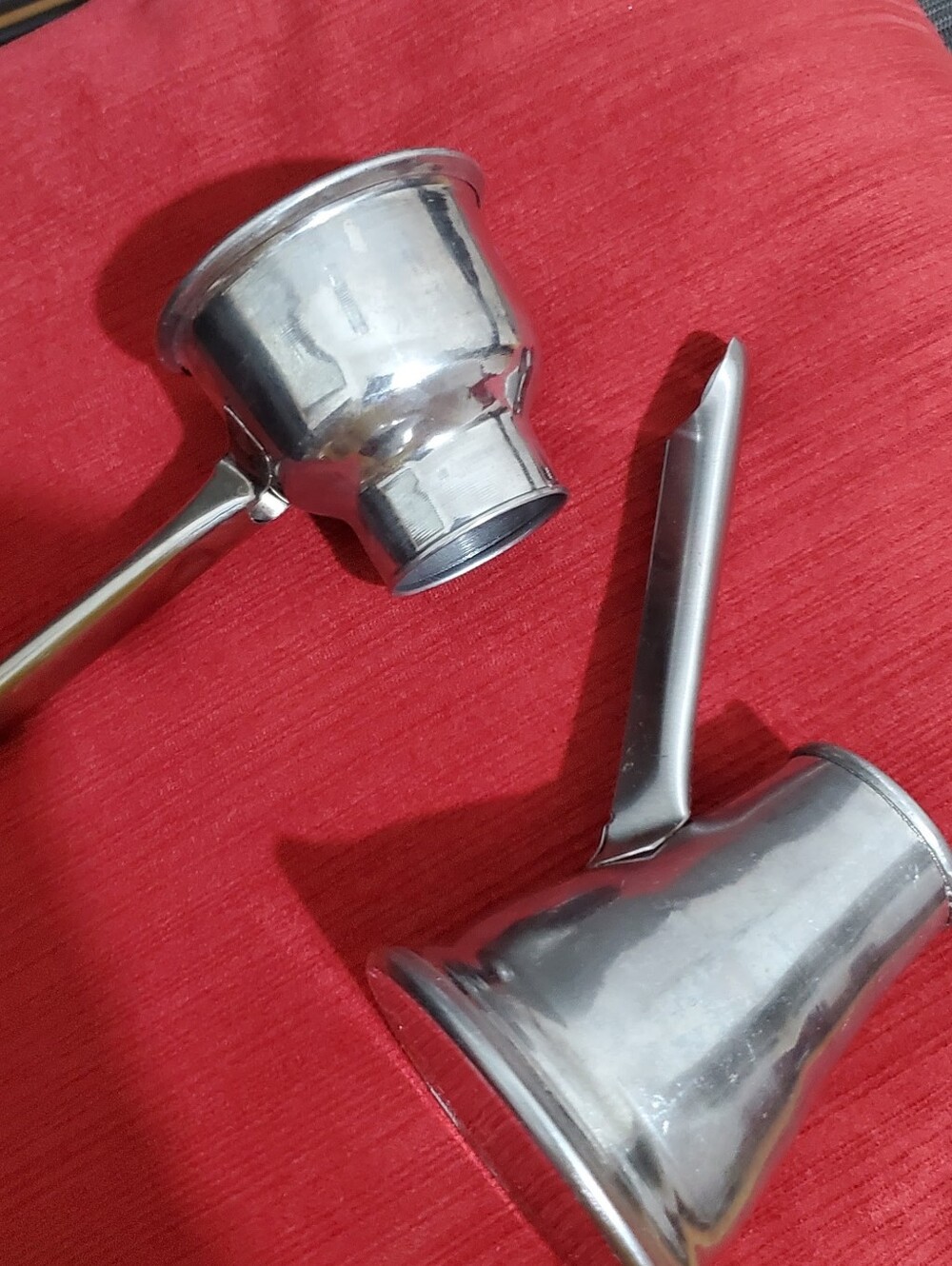 Two Stainless Steel Turkish Coffee Pot - Silver